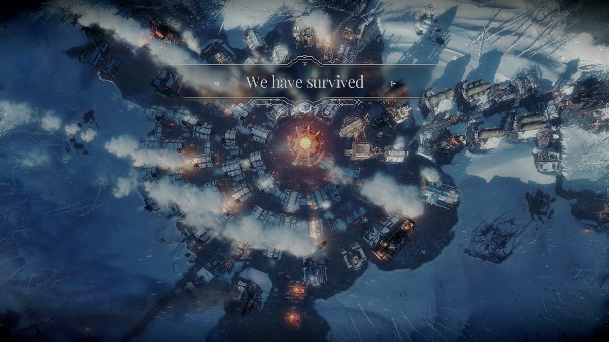 berumonCh's tweet photo. Didn't think I'd make it 🥲 #frostpunk #ANewHome https://t.co/tVPtojHGEH