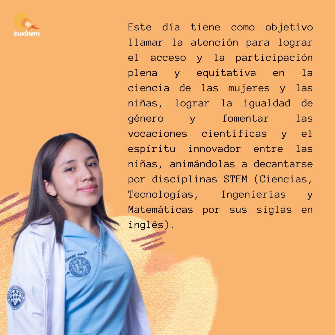 tuxinem's tweet photo. Que esta fecha sirva para inspirar a las mujeres y niñas de todo el mundo 🌎 a seguir explorando su curiosidad científica y a no tener miedo de perseguir sus sueños y pasiones. 
#DiadeLaMujerylaNiñaenlaCiencia #Tuxinem #CienciaParaTodos" https://t.co/Y8OquJiUPi