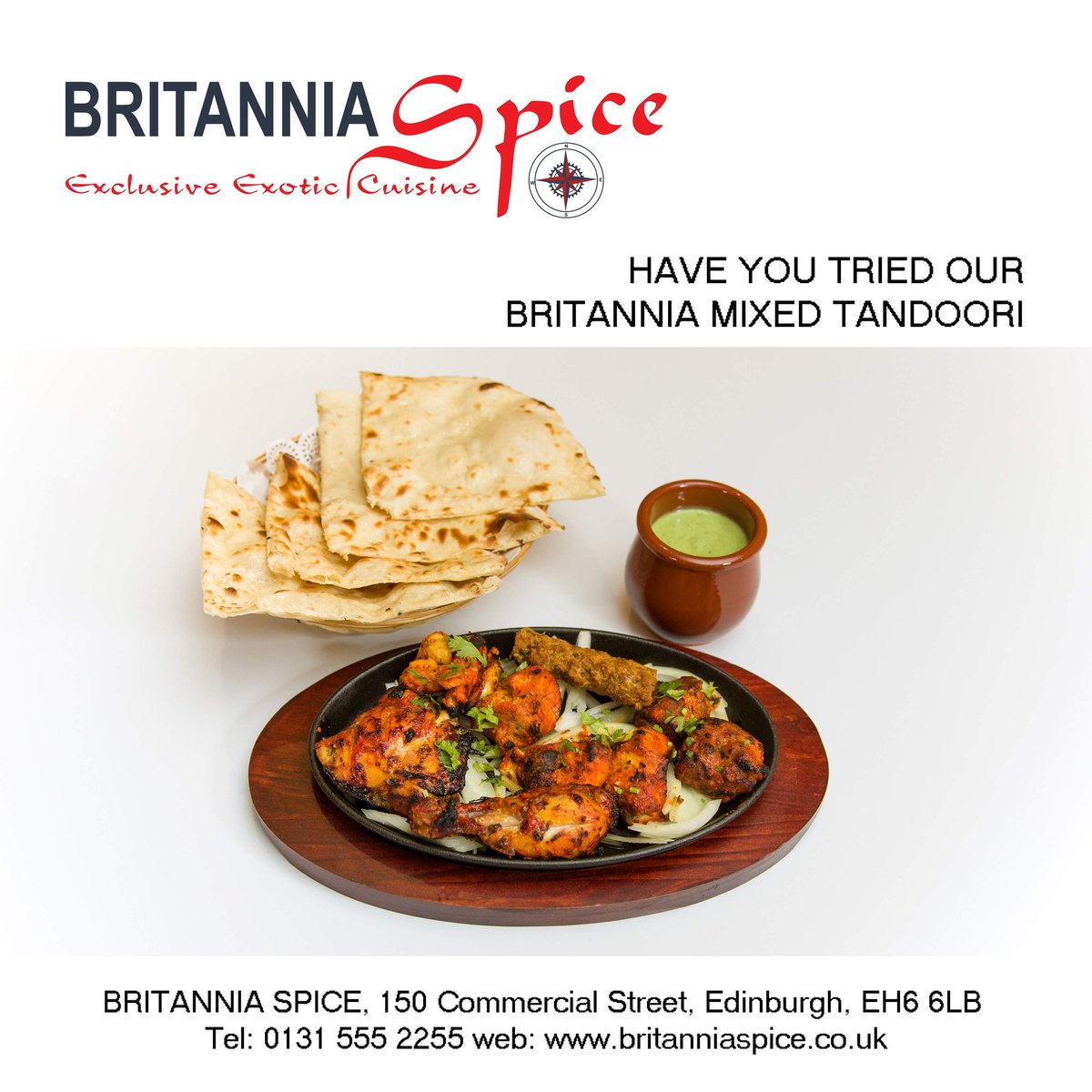 Britannia Spice 150 Commercial Street, Edinburgh, EH6 6LB   E:  info@britanniaspice.co.uk P:  0131 555 2255 W:  britanniaspice.co.uk #BritanniaSpice #Bangladeshi #Indian #Restaurant #OceanTerminal #Leith #Edinburgh