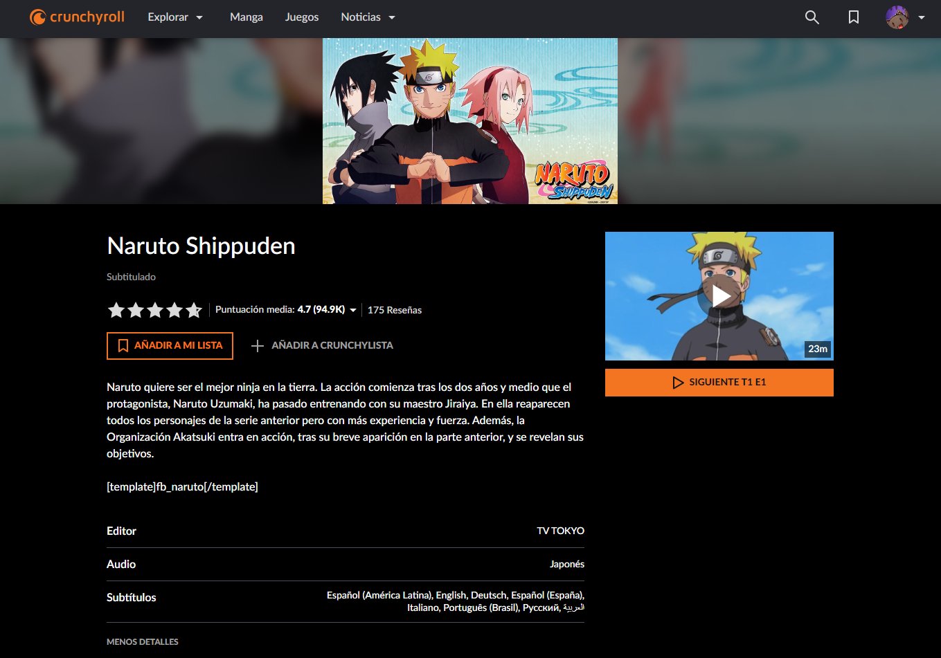 Naruto en Español - Crunchyroll