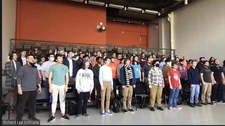 MrSurti's tweet photo. It was an honour to join @BGSUMensChorus to discuss the background of “When Dawn Shines” and hear about the experience and impact it has had on the singers at @BGSUCMA as they prepare to perform at @ACDANational later this month.  #ttbb #canadianchoralmusic https://t.co/IxW3RmRbXZ