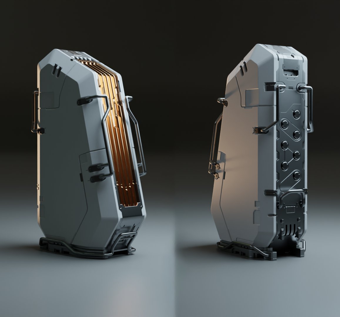 JohnKazArt's tweet image. WIP of a #scifi doodle that got out of control 🤣
Practicing design and modelling skills is a nice change of pace.

#hardops #boxcutter #hardsurface