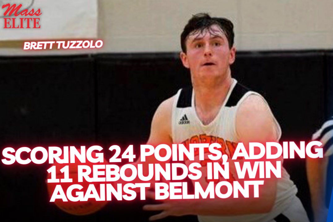 Mass Elite (@masselitehoop) on Twitter photo What a night!!! 2023’s Brett Tuzzulo (<a href="/TuzzoloBrett/">Brett Tuzzolo</a>) scoring 24 points, adding 11 rebounds, helping to lead Woburn HS to Middlesex League victory against Belmont What a night!!! 2023’s Brett Tuzzulo (<a href="/TuzzoloBrett/">Brett Tuzzolo</a>) scoring 24 points, adding 11 rebounds, helping to lead Woburn HS to Middlesex League victory against Belmont