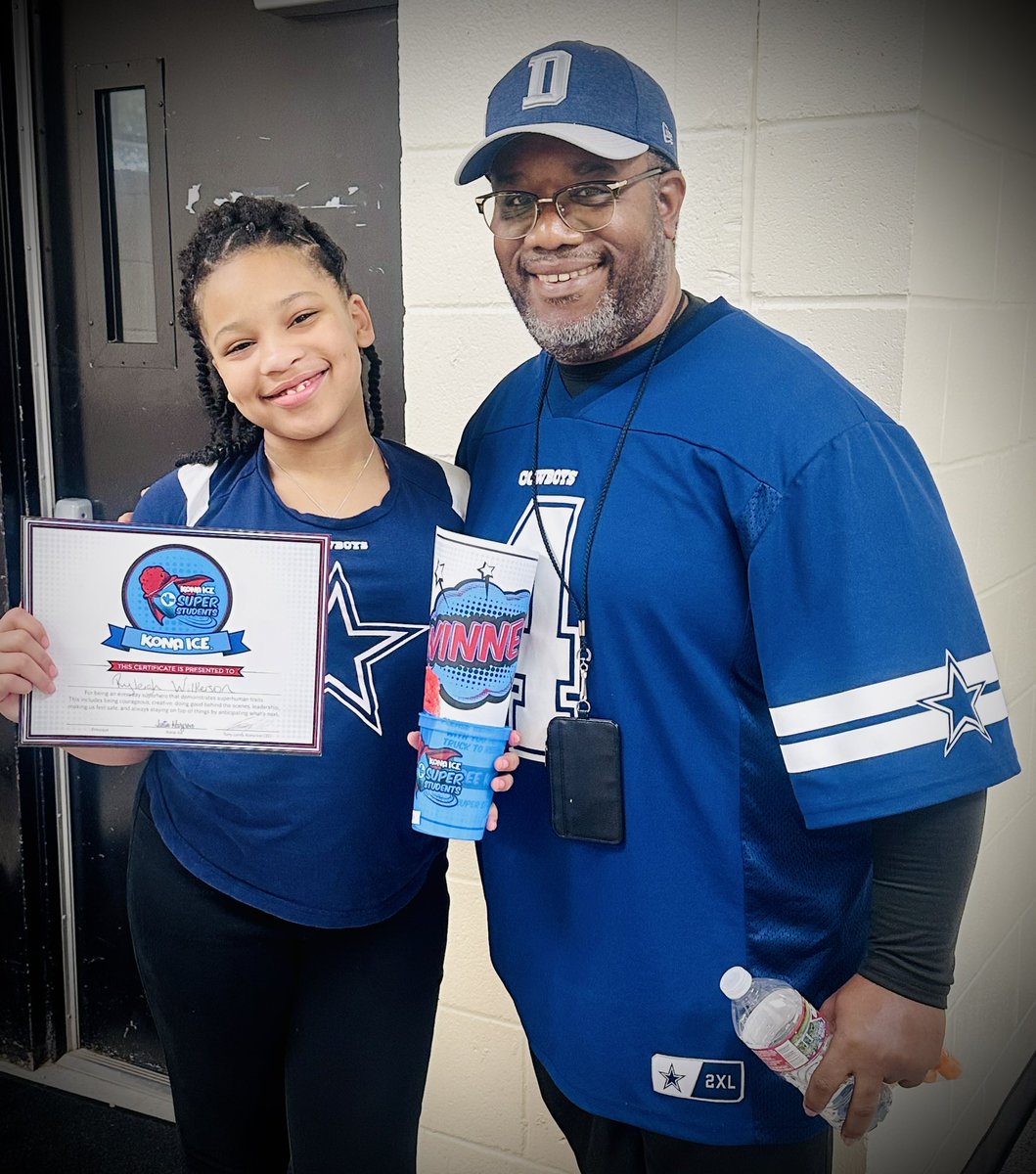 Ryleigh was recognized as the Kona Ice Super Student of the Month for her grade level!!! 🤩