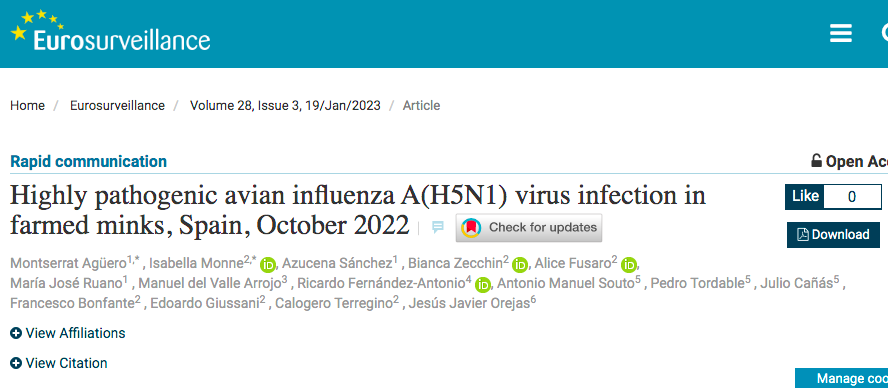 The recent outbreak of bird flu at a mink farm in which over 50,000 ...