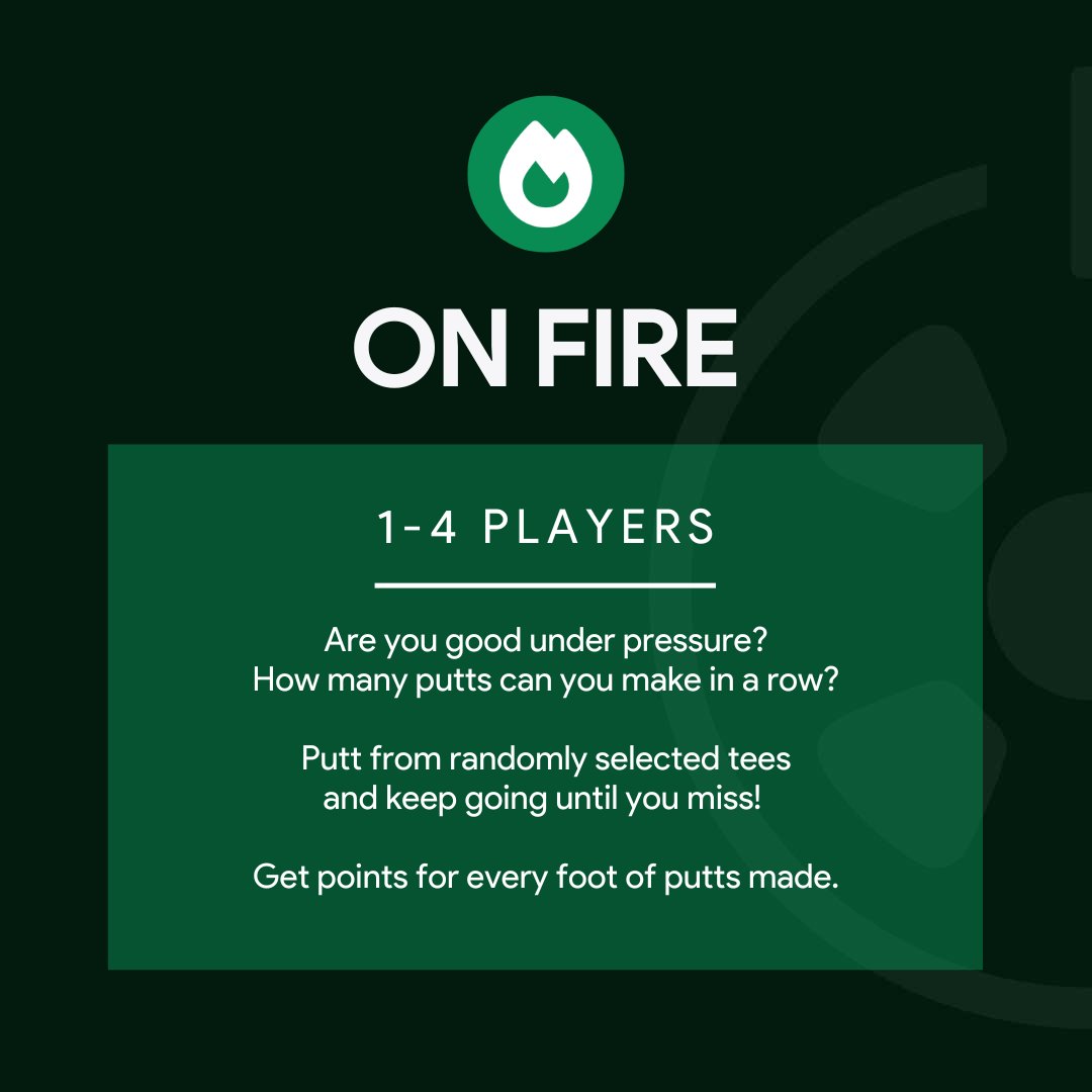 puttrco's tweet photo. He's Heating up♨️

BOOMSHAKALA💥

HE'S ON FIRE!🔥

Practice feeling real pressure playing "On Fire." Rack up points for distance in putts made until you miss and see how you stack up against other players on the global leaderboard. https://t.co/js85a6I39g