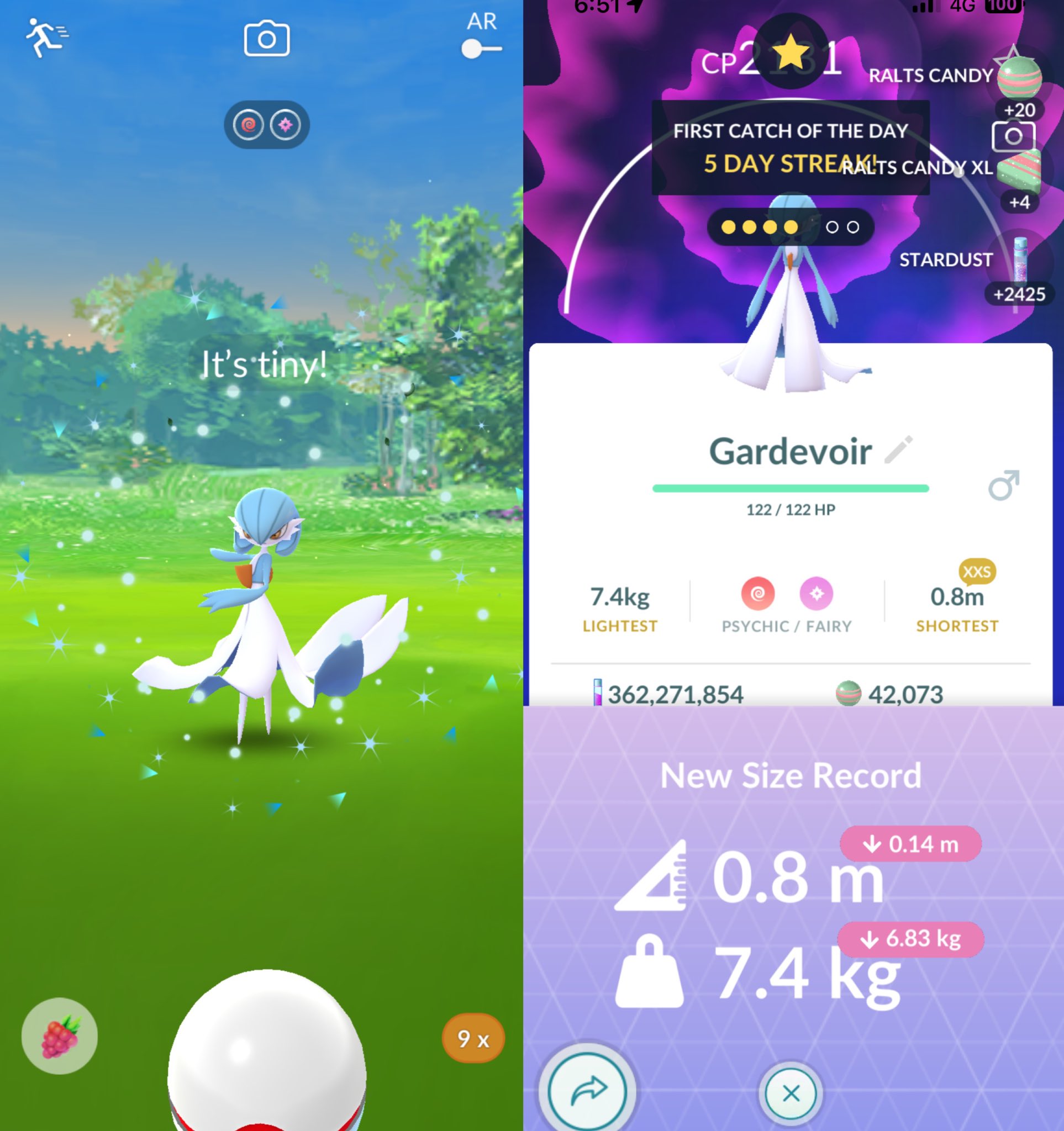 Shiny Gardevoir in Pokémon Go!