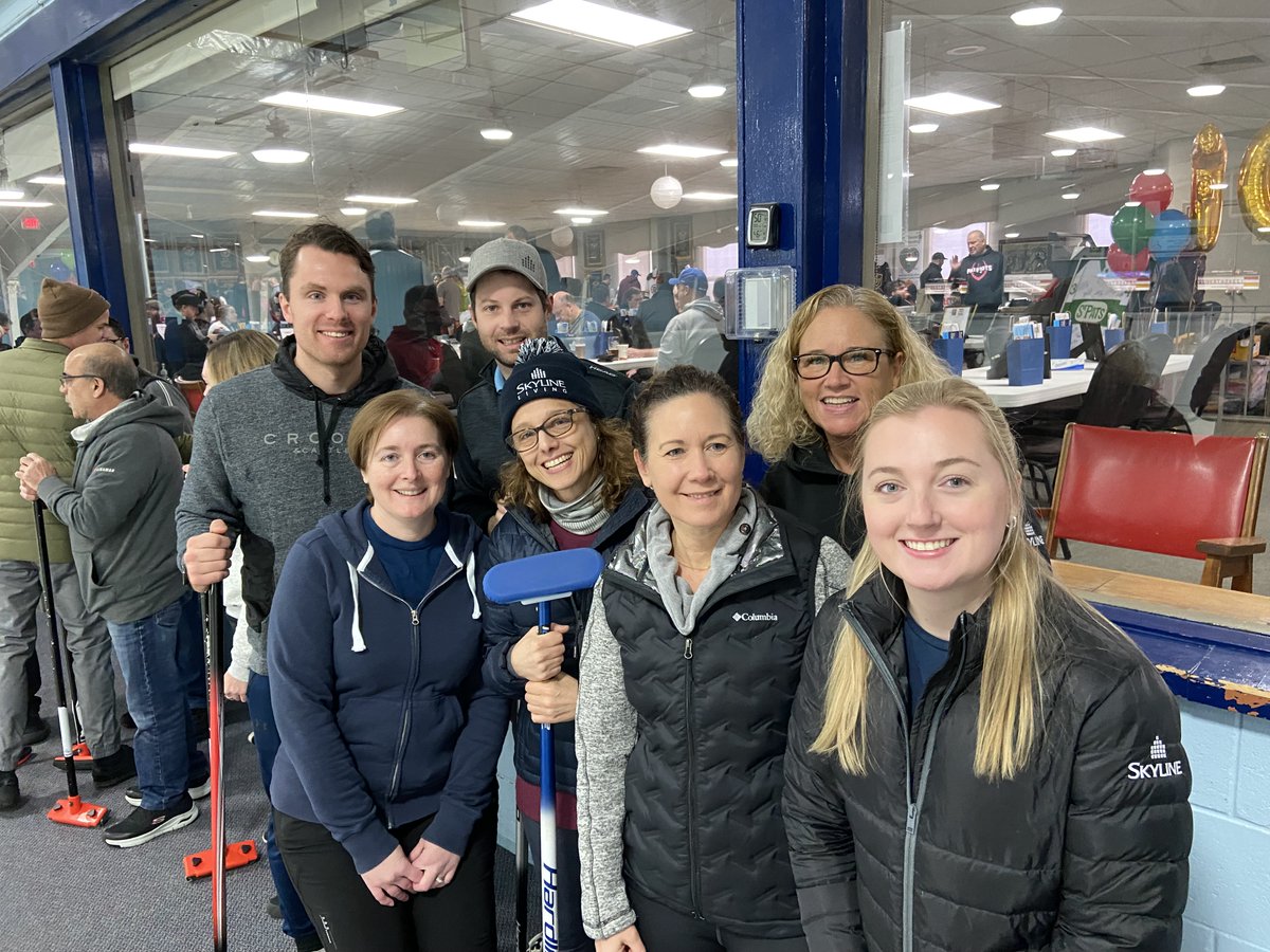 our friends from @SkylineGrp joined in the curling fun too! Thanks to all! #Guelph @LinamarCorp , you rock! (get it?...lol)
