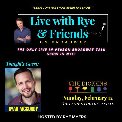 rye_myers's tweet photo. SOO excited for tomorrow’s Broadway talk show with #RyanMcCurdy!!! Even more excited to be giving away some limited edition swag from @AkimboMusical! 

Will you be going home with it? See you tomorrow at 6pm at the dickens NYC in Thr Genies Lounge! https://t.co/fBs78JYJld