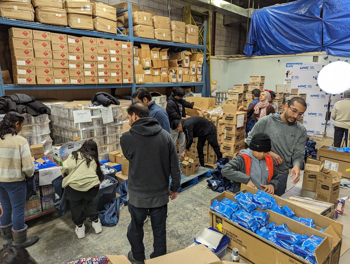 essentials1stca's tweet photo. A very humbling experience packing 1550 bags to support local families and Turkey relief efforts underway at the Muslim Welfare Center Scarborough! Our local MPP Vijay is here too!

#Hygienekits #MWC https://t.co/6wbVYn5VBe