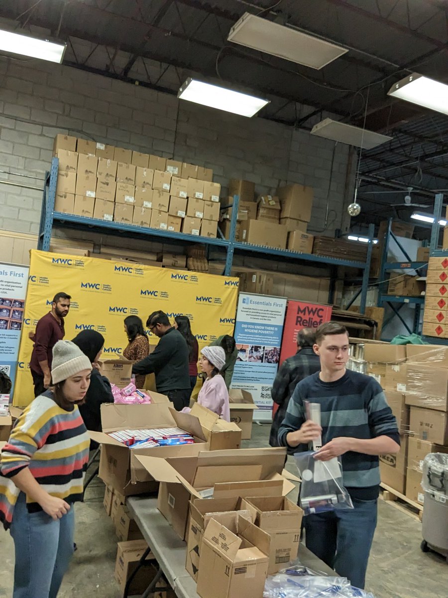 essentials1stca's tweet photo. A very humbling experience packing 1550 bags to support local families and Turkey relief efforts underway at the Muslim Welfare Center Scarborough! Our local MPP Vijay is here too!

#Hygienekits #MWC https://t.co/6wbVYn5VBe