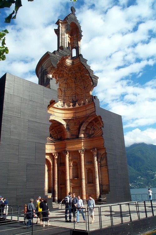 gomezdetejada's tweet photo. Reproducción de la Iglesia de San Carlo alle Quattro Fontane (Roma 1646) de Francesco Borromini, que Mario Botta construyó a orillas del Lago Lugano en 1999, cerca del lugar de nacimiento de Borromini. https://t.co/ihnnPiVk3V