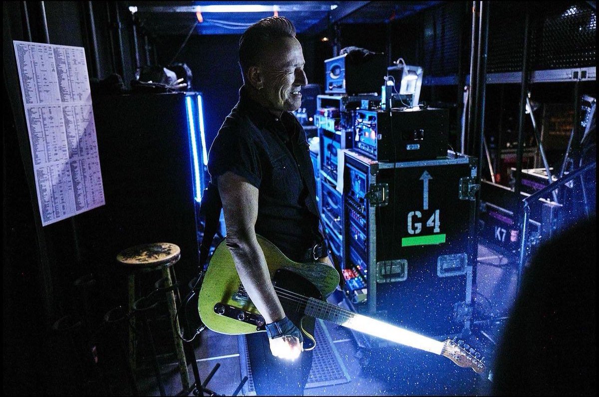 Bruce Springsteen Feb 1 , 2023 
Tampa . 

This is the moment right before Bruce hit the stage with the E Street Band for the first time in 6 yrs . Eyes closed , getting psyched up to share his gospel of music ! What a moment ! #brucespringsteen #estreetband