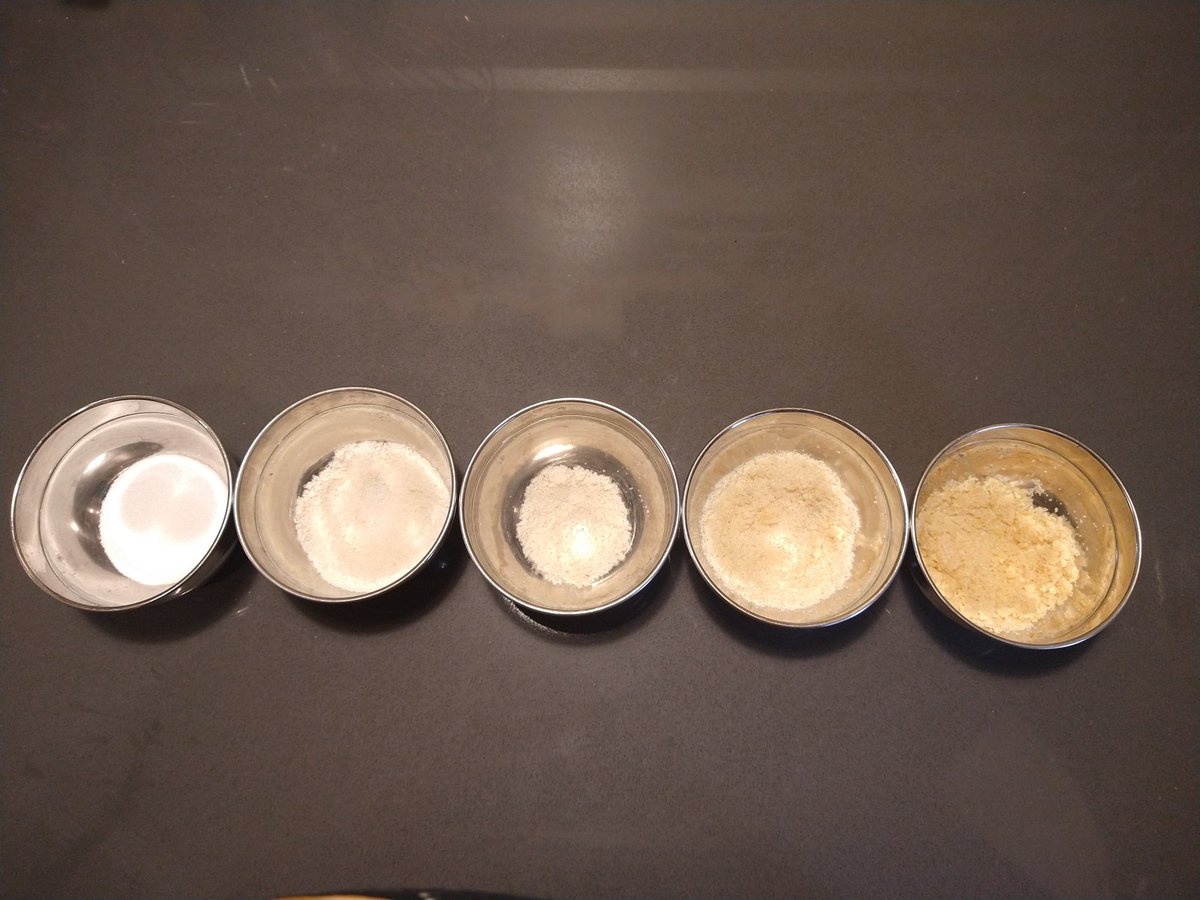 MmmmPie's tweet photo. What happens when you toast sugar instead of caramelize it? It becomes a 1:1 replacement for white granulated sugar, but with a deeper flavor and less sweetness! https://t.co/ROkKo1KaRx