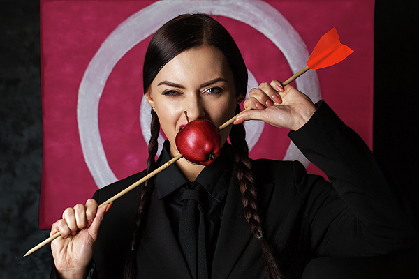 New artwork for sale! - "A beautiful woman bites an apple hit by an arrow" - fineartamerica.com/featured/a-bea… @fineartamerica