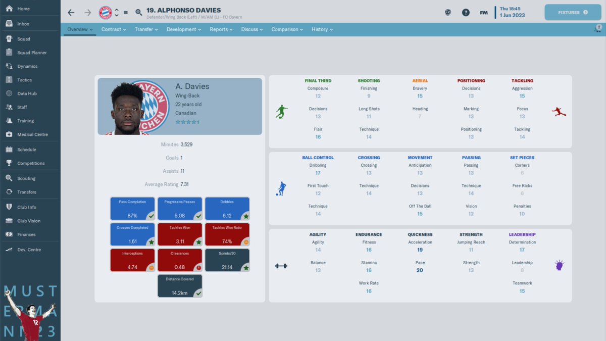 MustermannFM's tweet photo. (UPDATE) MUSTERMANN23 v2.08: https://t.co/0nxfmZL3bh
- FM Console tablet added
- Staff profile fixed (graphical)
- Staff job history popup (low res)
- Attribute page added for screenshots
- Reputation appears on comp pages
- Matchday Tab text fixed
#FM23 #FM23Skin #FMSkin https://t.co/pEUF9c6kCp