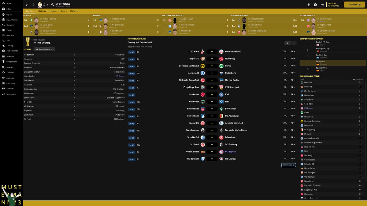 MustermannFM's tweet photo. (UPDATE) MUSTERMANN23 v2.08: https://t.co/0nxfmZL3bh
- FM Console tablet added
- Staff profile fixed (graphical)
- Staff job history popup (low res)
- Attribute page added for screenshots
- Reputation appears on comp pages
- Matchday Tab text fixed
#FM23 #FM23Skin #FMSkin https://t.co/pEUF9c6kCp