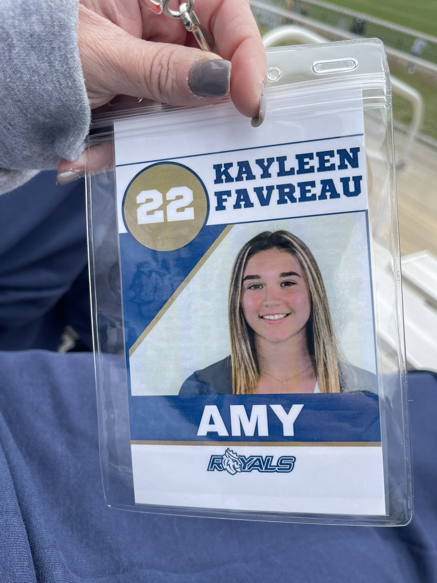 FavreauAmy's tweet photo. They will never ditch the eyeblack! First D1 game for Queens in the book with great surprise fans!💙💛 https://t.co/4MUyc7OxtF