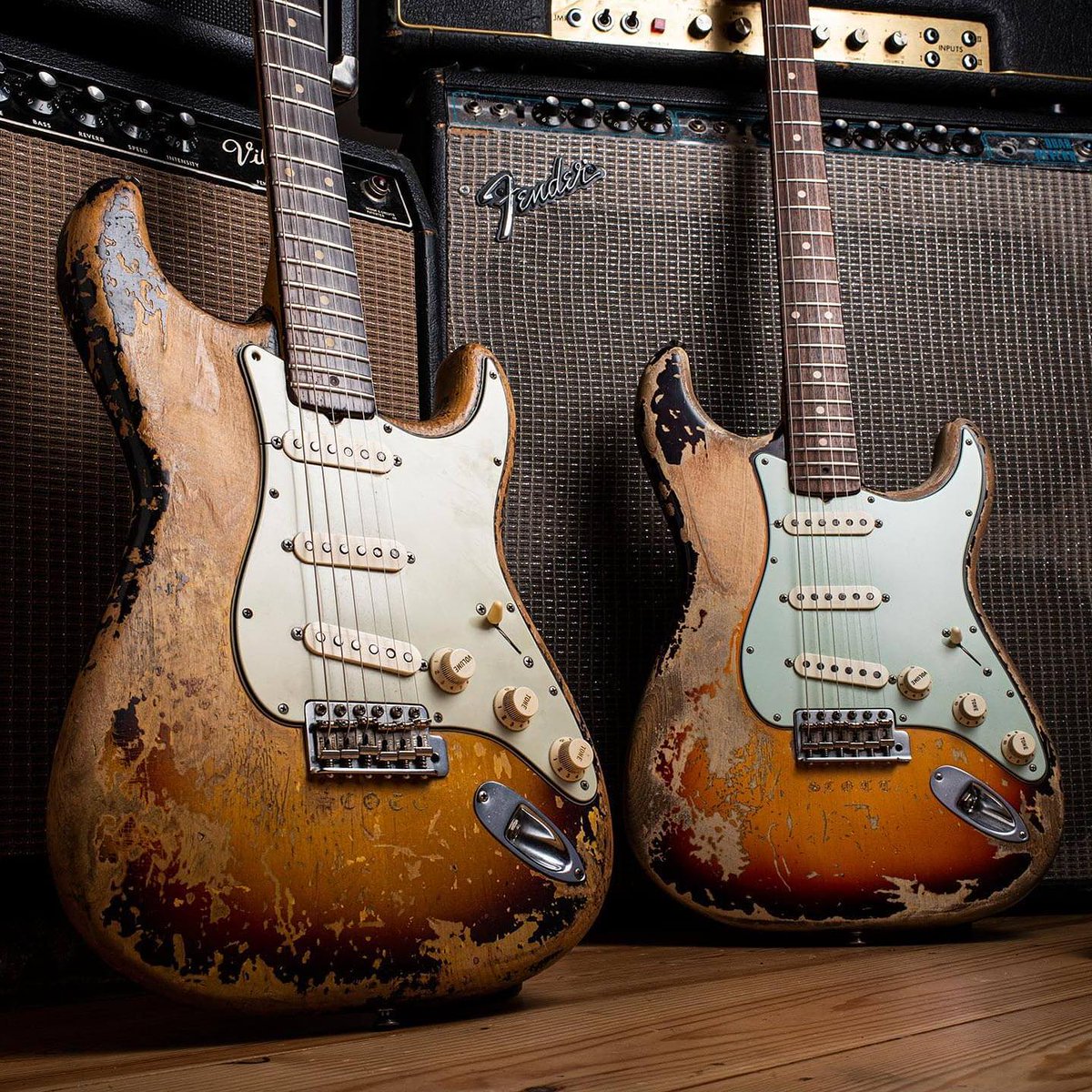 #Straturday Scott Mckeon's 1962 Fender Strat (R) and Custom Shop (L) #guitar #Fender #Stratocaster #ScottMckeon