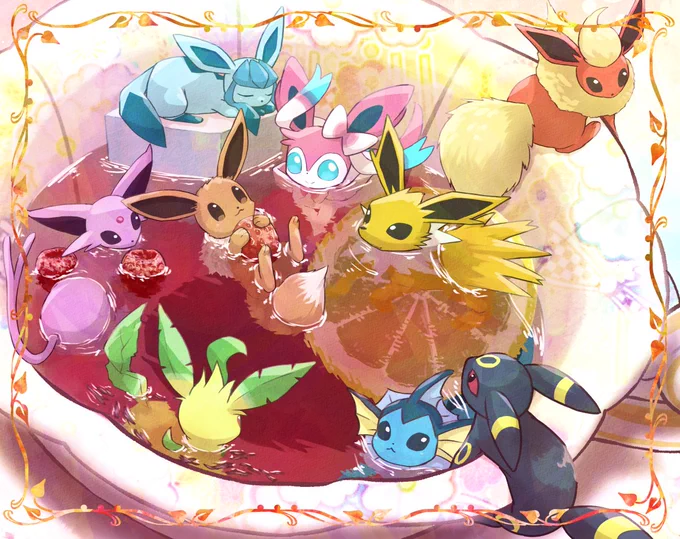 ティーカップブイズ#ブイズの日 #Pokemon #ポケモンイラスト 