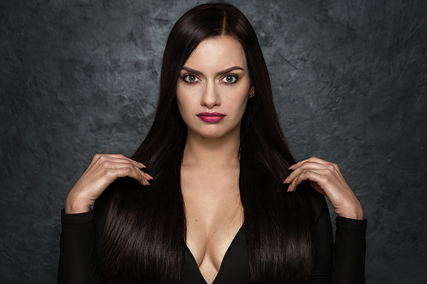 New artwork for sale! - "Luxurious woman with black chic hair with a deep neckline" - fineartamerica.com/featured/luxur… @fineartamerica