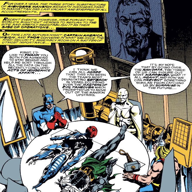 BenJMorse's tweet photo. Mark Gruenwald provides a tidy summary for Acts of Vengeance as part of Avengers Annual No. 19, the type of logistical story that falls well within his range of expertise.
#ActsOfVengeance https://t.co/pqzxCEtba8