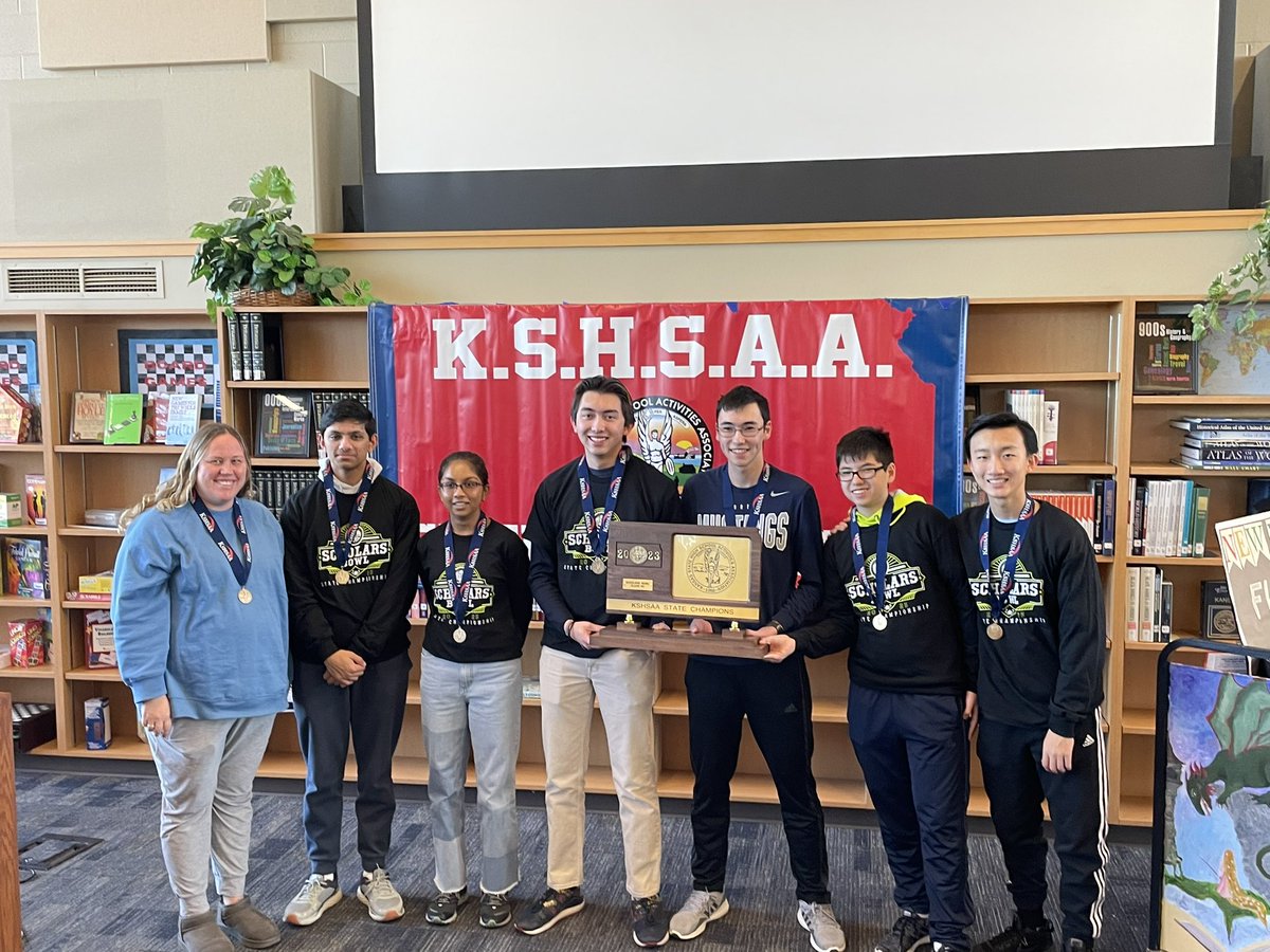 KSHSAA's tweet photo. Blue Valley North wins 6A State Scholars Bowl
2nd Manhattan
3rd Wichita East
4th Free State https://t.co/5t0diZzpkX