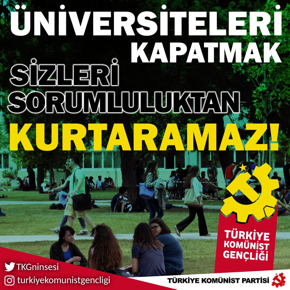 Üniversiteleri Kapatmak Sizleri Sorumluluktan Kurtarmaz!

AKP’li Cumhurbaşkanı Erdoğan depremzedelerin barınması için KYK yurtlarının kullanılacağını ve bu nedenle üniversitelerin uzak eğitime geçeceğini duyurdu.

tkp.org.tr/aciklamalar/tk…