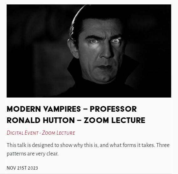 TheLastTuesdayS's tweet photo. Tonight's Lecture - Modern Vampires - Professor Ronald Hutton - Zoom Lecture
#ModernVampires #RonaldHutton @TheLastTuesdayS
https://t.co/wnVtPfpYha https://t.co/ijbfvu6NHo
