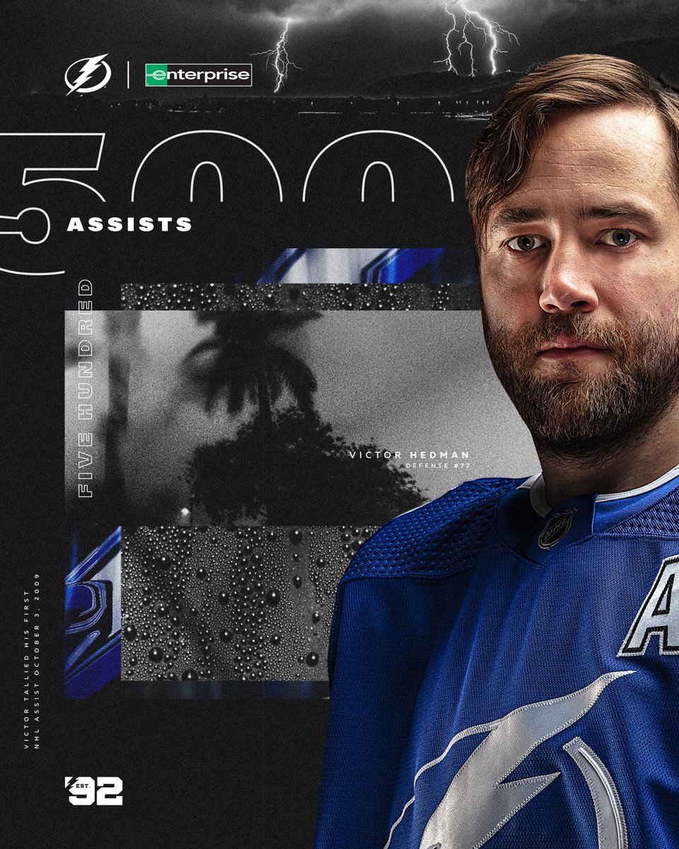 TBLightning's tweet photo. 500 APPLES FOR THE BIG SWEDE!!!

With the assist on Cirelli's game-winner, Hedman has reached 500 career assists! https://t.co/oYQJjGPTDk