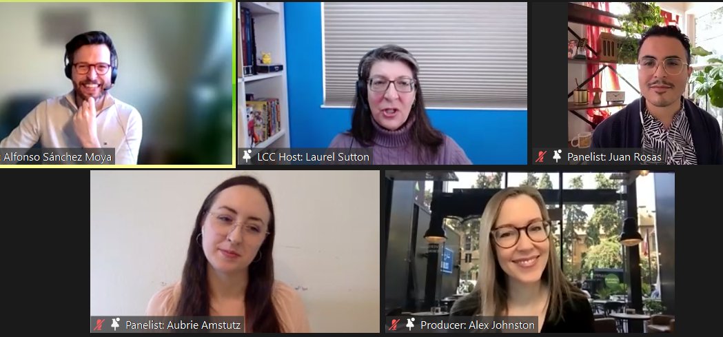 magdabarascu's tweet photo. What are the options career wise that use linguistics in fun and unexpected ways? Are there any jobs on the market outside academia for linguists? 

Great panel with Laurel Sutton, @aubrieamstutz, @alsanmoya, Juan Rosas &amp; Alex Johnston at #LinguisticsCareercast https://t.co/8QRyModRYH