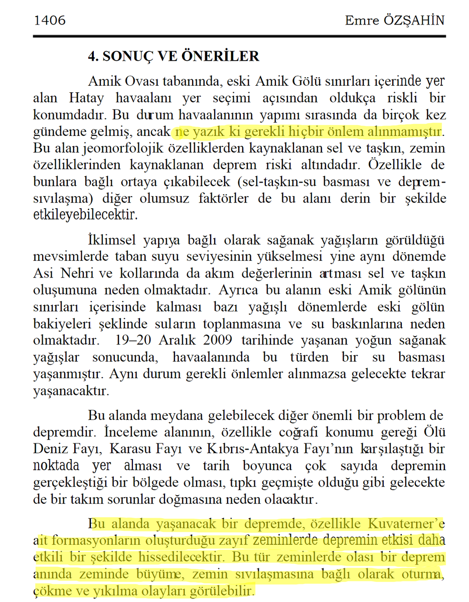 evrimagaci's tweet photo. Hatay Havalimanı ve deprem riski ile ilgili bu makale 2023'te yazılmadı.

2010 yılında yazıldı.

Daha ne densin?

Kaynak: https://t.co/NVdRauqrWO https://t.co/nGSQYOBdiw