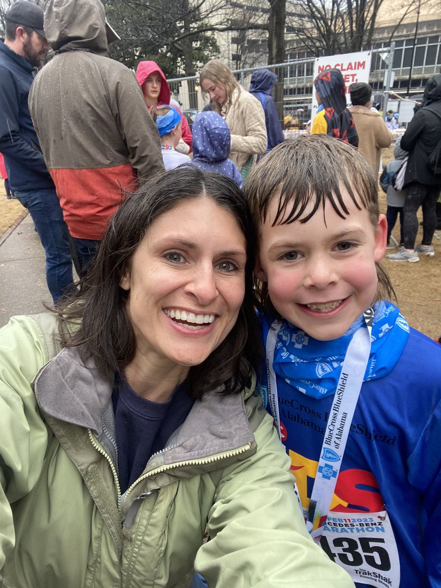 So proud 🥹 it was a cold and rainy day in Birmingham, but this boy ran his little heart out and finished in 4th place at the #mercedesmarathon 🏃‍♂️