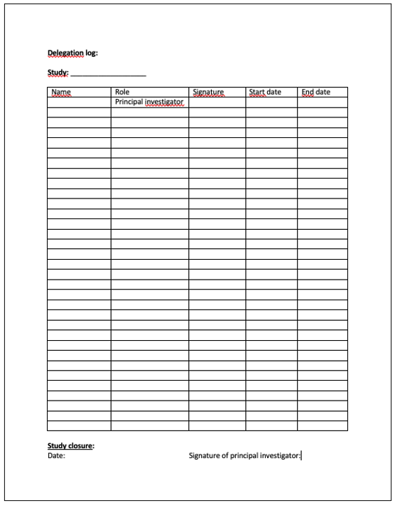 JlgraciaMD's tweet photo. 8/ Use simplified delegation log templates. The investigator is responsible for maintaining the list of delegations (GCP 4.1.5) and should decide the format.
Typical delegation log template vs. proposed simplified template.
#StreamlineClinicalResearch
https://t.co/IJZLyIrJAv https://t.co/TM0AesMegV