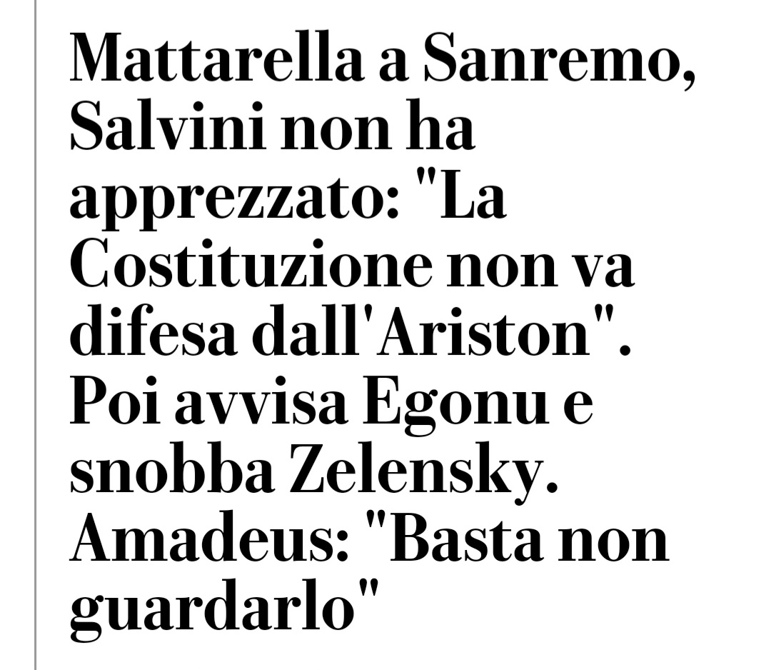 danygor1's tweet photo. #Salvini non perde mai occasione per ricordarci quanto è coglione...E il bello che l'hanno fatto anche #ministro con quel cervello e una manciata di voti 🤦‍♀️

#Sanremo2023 #sanremo23 #Sanremo @LegaSalvini #Lega #Mattarella #Zelensky #Ferragni #Fedez #Amadeus #Ukraine️ https://t.co/IZHUnZEIAY