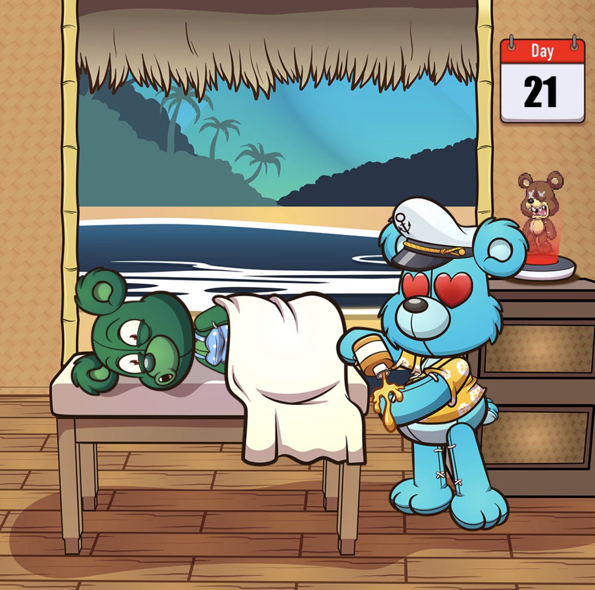 PuffyFckngKilla's tweet photo. After the intense training w/ @ScooterMcScoob , i had to get some session at @TheLoveCap ‘s Killa Spa! Loving it!
While my bear is enjoying the #stakecation , i got blessed by @paymancash and @HinkieCrypto OE giveaway last night. Great space Killas!
@killabearsnft #KILLAVERSE https://t.co/ad4SDj4OiW