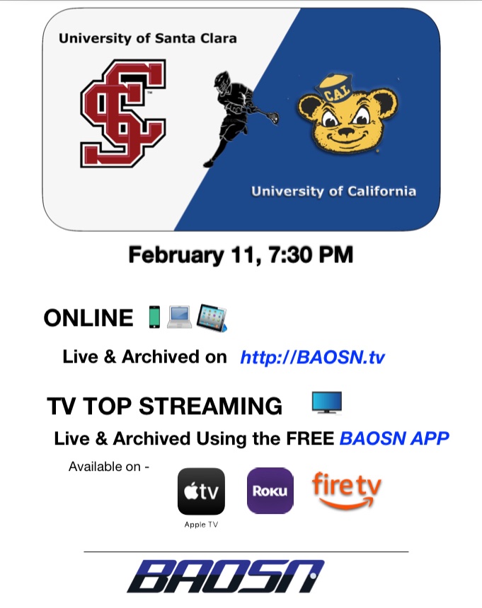 CalBearsLax's tweet photo. California vs. Santa Clara
🗓️ Sat. Feb. 11
🕢 7:30PM
📍 Witter Rugby Field
💻 Livestream - https://t.co/AHmgLc3gvT
🖼️: @joesonsini50
#GoBears | #WCLL | @MCLA | @SCULacrosse https://t.co/mLHUgCFYpv