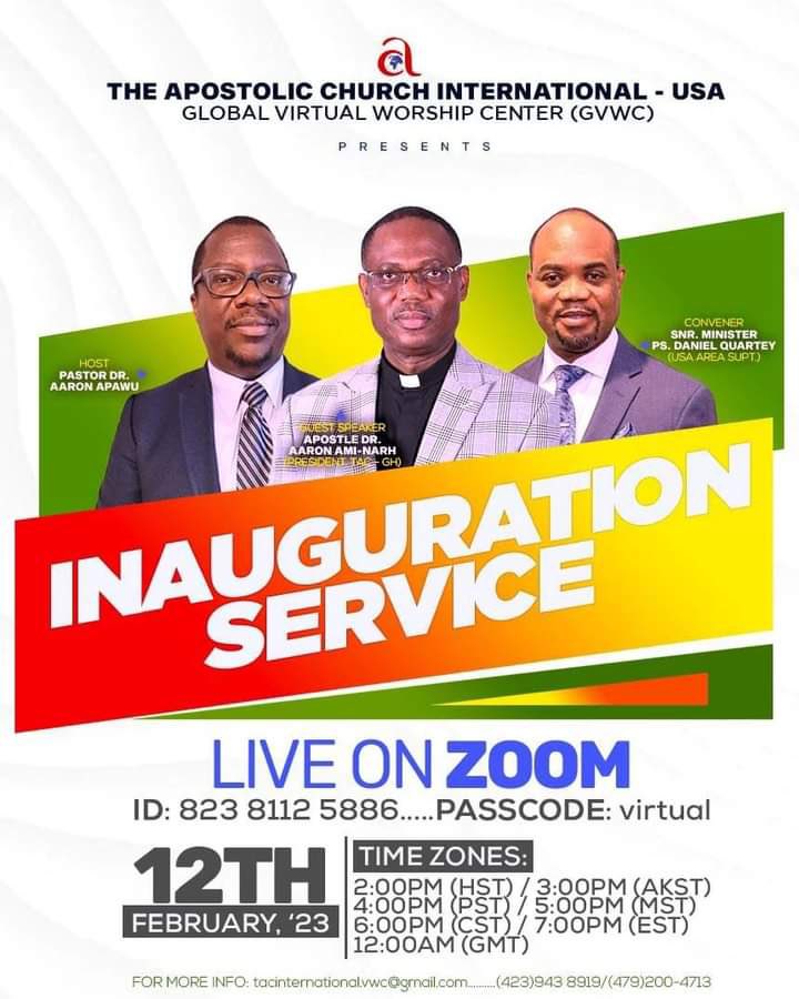 apostolicch_gh's tweet photo. It starts tomorrow and continues for a global impact.
Join the launch of Global Virtual Worship Centre.
God bless you
#tacgh
#GVWC
#share https://t.co/Oa1MOlK6Us