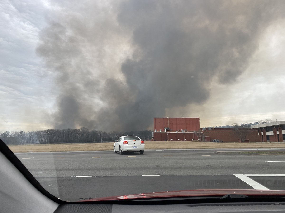 In Goldsboro where tons of railroad ties caught fire. Creosote treated so air = bad. Also the facility, National Salvage &amp; Service, has permit to discharge stormwater into a tributary of the Neuse. Been burning 14+ hrs ⁦<a href="/NCDEQ/">N.C. DEQ</a>⁩ ⁦<a href="/NCPolicyWatch/">NC Policy Watch</a>⁩ ⁦<a href="/SoundRiversNC/">Sound Rivers</a>⁩