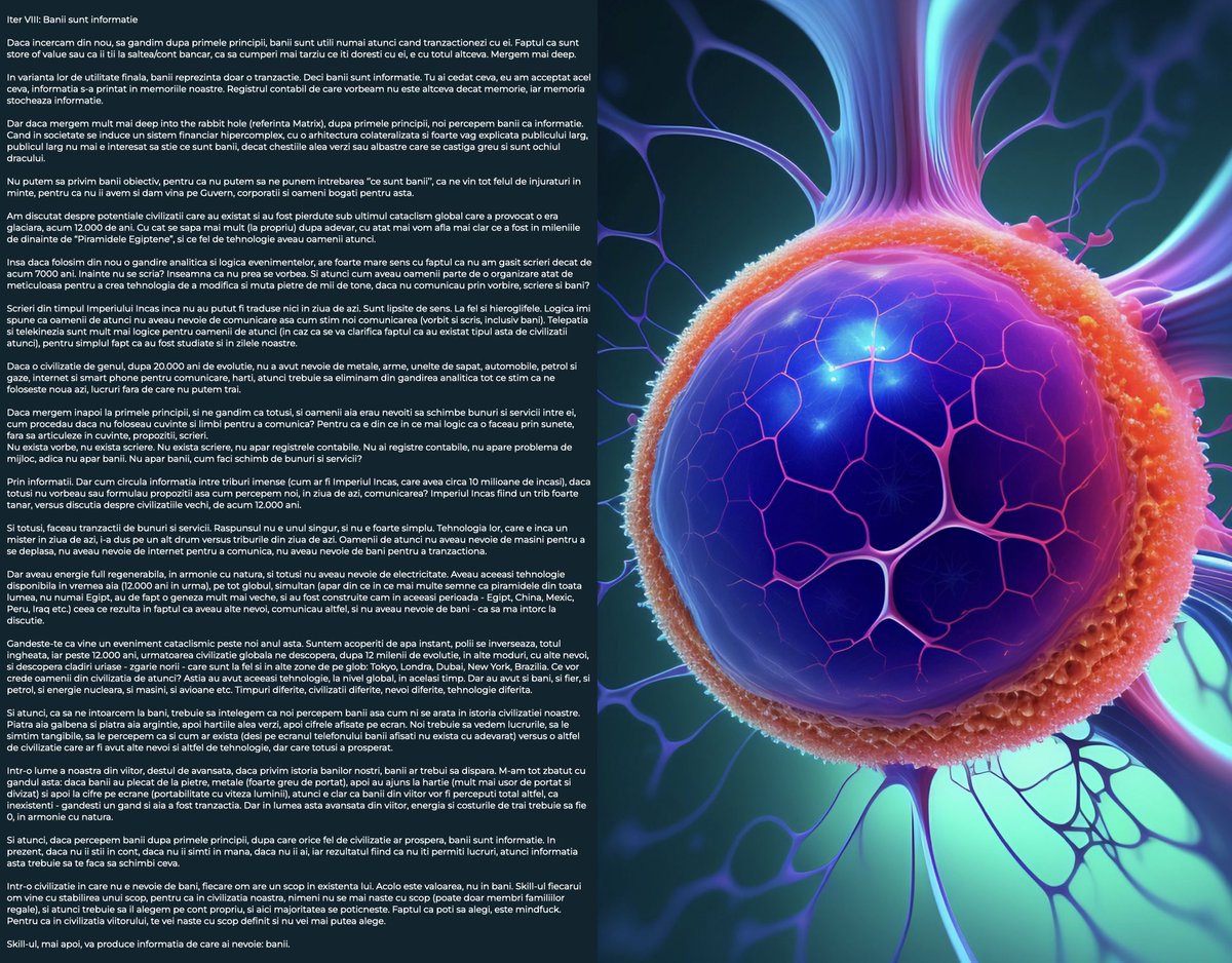 Ce sunt banii pentru tine? 

Pentru mine sunt un singur lucru: informație.

Dacă vrei un scurt look-out, vezi poza. Nu am avut chef de thread. O scurtă paradigmă din trecut, proiectată în viitor.