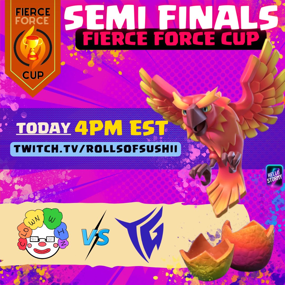 RollsOfSushi (@rollsofsushi) on Twitter photo Streaming a STACKED Semi-Finals RIGHT NOW!
<a href="/titans_ghost/">TITANS GHOST</a> 🆚 <a href="/ClownEsportsGG/">Clown Esports</a>
🏆 <a href="/FierceForceCup/">Fierce Force Cup S1 Powered By MrsBeast</a>
⏰ February 11, 4pm EST
🎥 Streaming on twitch.tv/rollsofsushii
Come watch pros like Mo Light, Wallace, Luminary and MORE! (Shoutout <a href="/hello_stormy/">Stormy</a> for FIRE graphics🔥) Streaming a STACKED Semi-Finals RIGHT NOW!
<a href="/titans_ghost/">TITANS GHOST</a> 🆚 <a href="/ClownEsportsGG/">Clown Esports</a>
🏆 <a href="/FierceForceCup/">Fierce Force Cup S1 Powered By MrsBeast</a>
⏰ February 11, 4pm EST
🎥 Streaming on twitch.tv/rollsofsushii
Come watch pros like Mo Light, Wallace, Luminary and MORE! (Shoutout <a href="/hello_stormy/">Stormy</a> for FIRE graphics🔥)