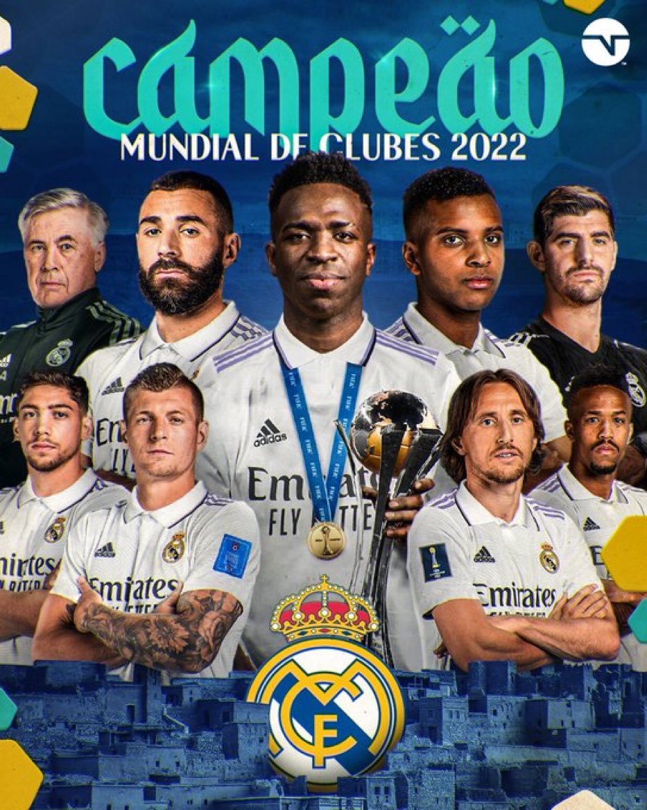 Real Madrid Info ³⁵ on X: REAL MADRID CHAMPIONS of the World Cup 2022 Real  Madrid 5-3 Al Hilal Goals: Vini Jr x2, Valverde x2, Benzema Assists:  Benzema, Vinicius, Carvajal  /