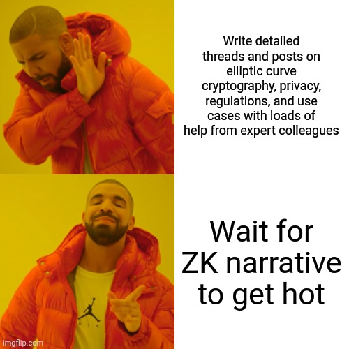 Working in crypto marketing be like. But ZK is so hot rn.