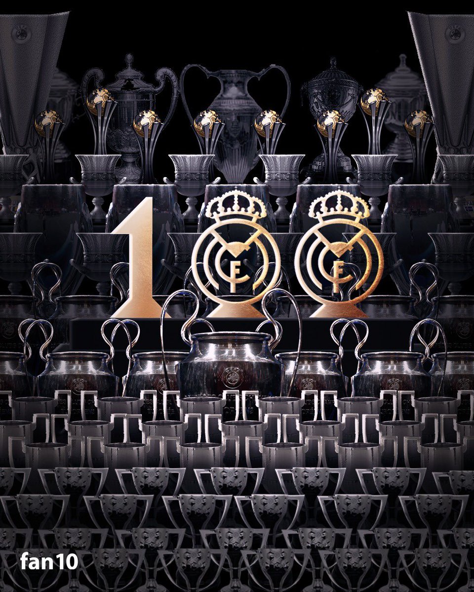 ¡¡HISTÓRICO!! ¡¡HISTÓRICO!!💯🏆

Con el título del Mundial de Clubes, el Real Madrid consigue su título oficial número 100, convirtiéndose así, en el primer club de las 5 grandes ligas de Europa en llegar al centenario de trofeos oficiales.

¡EL MEJOR CLUB DE LA HISTORIA!🤍