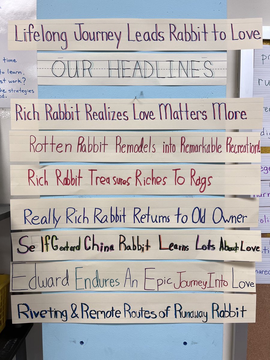 mrmohnsclassmpe's tweet photo. Student Headlines. Be concise. Be clever. Use alliteration. Can you guess what our book was? #collaboration #creativity #communication https://t.co/aN0TWl3vPA