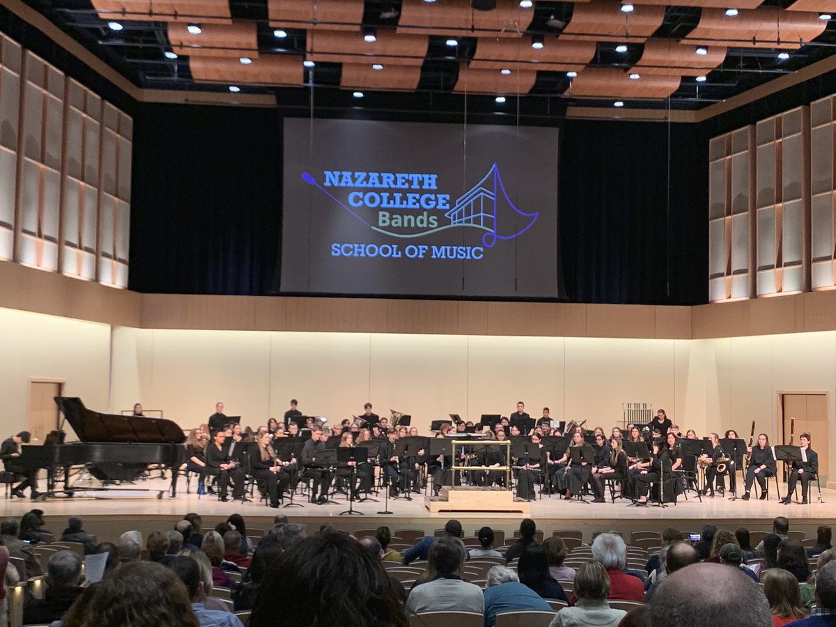MsBecker5's tweet photo. So proud of the 7 Waterloo students that were selected for the Nazareth Honor Band! Their performance was stunning! 🎶🧡🖤 #TigerPride https://t.co/fzXrErivgR