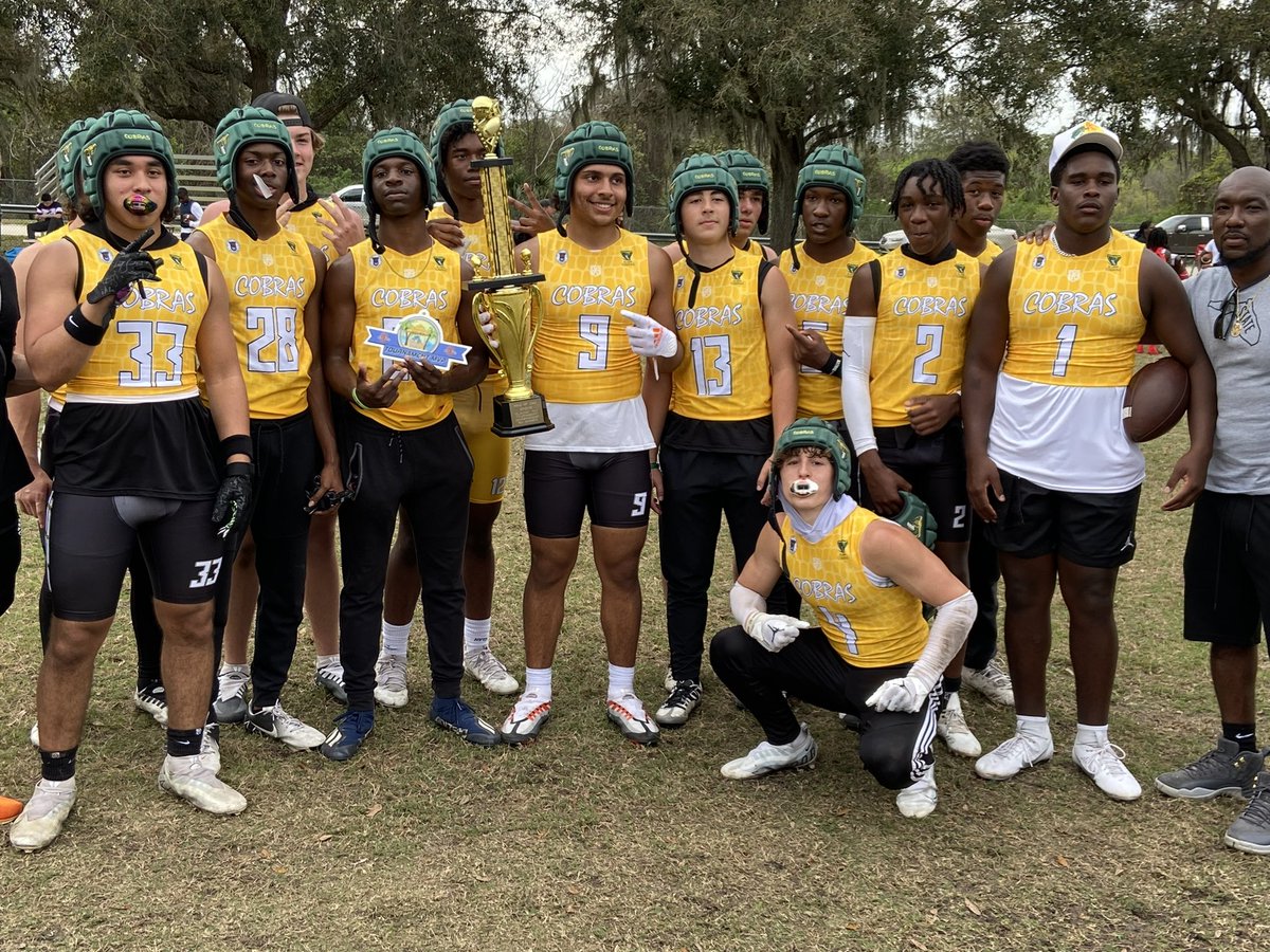 drew_watson24's tweet photo. Only W’s with @SJC_Cobras7v7 for the weekend in Orlando. Went 4-0 for the tournament with @jadenweatherly_ throwing the Rock 🏈 https://t.co/9PzmXQUKAu