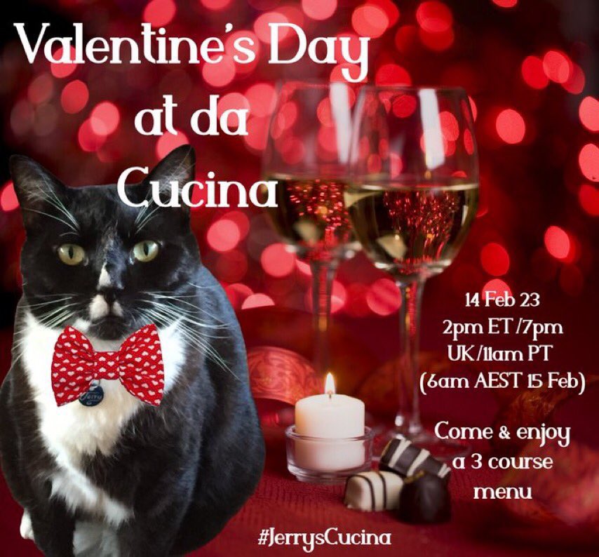 Q2. 2/3: We luv bwekfarst from Olly’s buffet & we always enjoy Jerry’s events wiff our gud fwend Pumpkin serving,like dis Valentines Day wun. We also enjoys #ECC & #FurryTails events - dey haff gwate noms!  & sumtimes I hitch a ride on Tiggers bike for a #RuffRiderz trip! #OTLFP