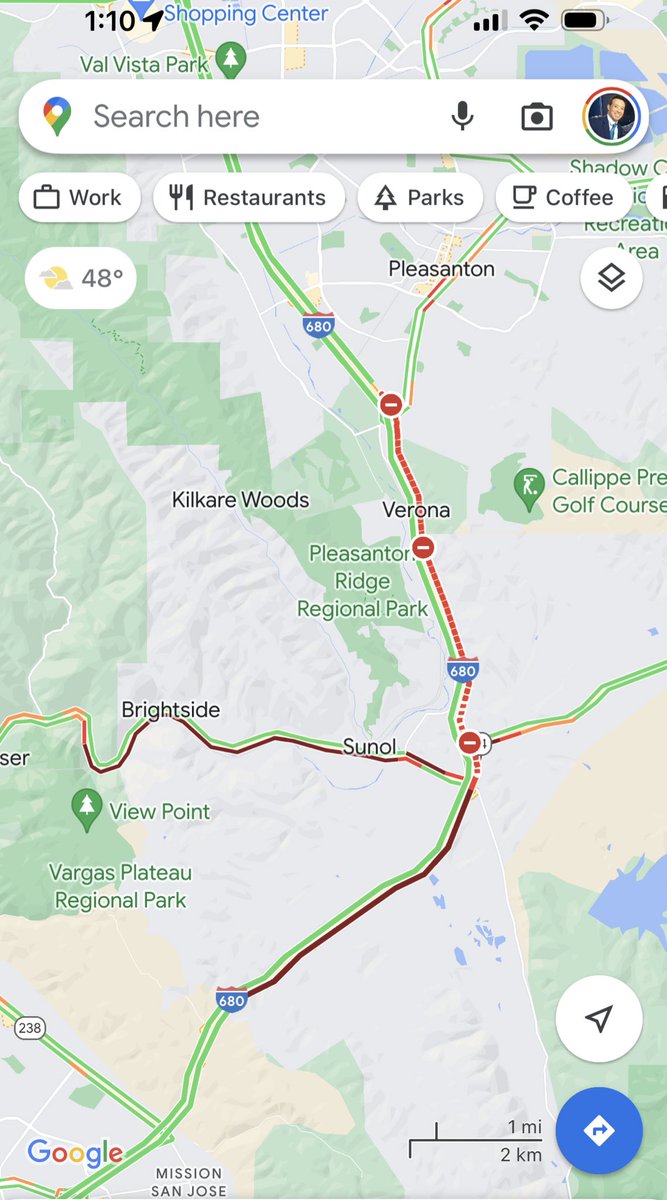 RobMayeda's tweet photo. NB 680 shut down this weekend for construction, I’m guessing the folks here didn’t know 😫 @nbcbayarea https://t.co/wlNVzBE0qY