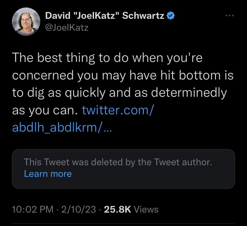 XRBeans's tweet photo. Don’t ask me what it means, but @JoelKatz has posted about the “bottom,” “downfall,” or “sinking” 3 times in the last 24 hours. https://t.co/Fjgz7QV8Of